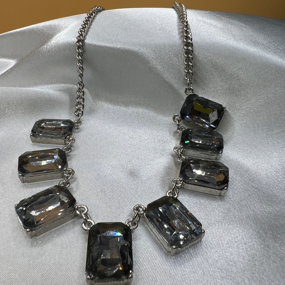 Elegant Silver and Gray Statement Necklace